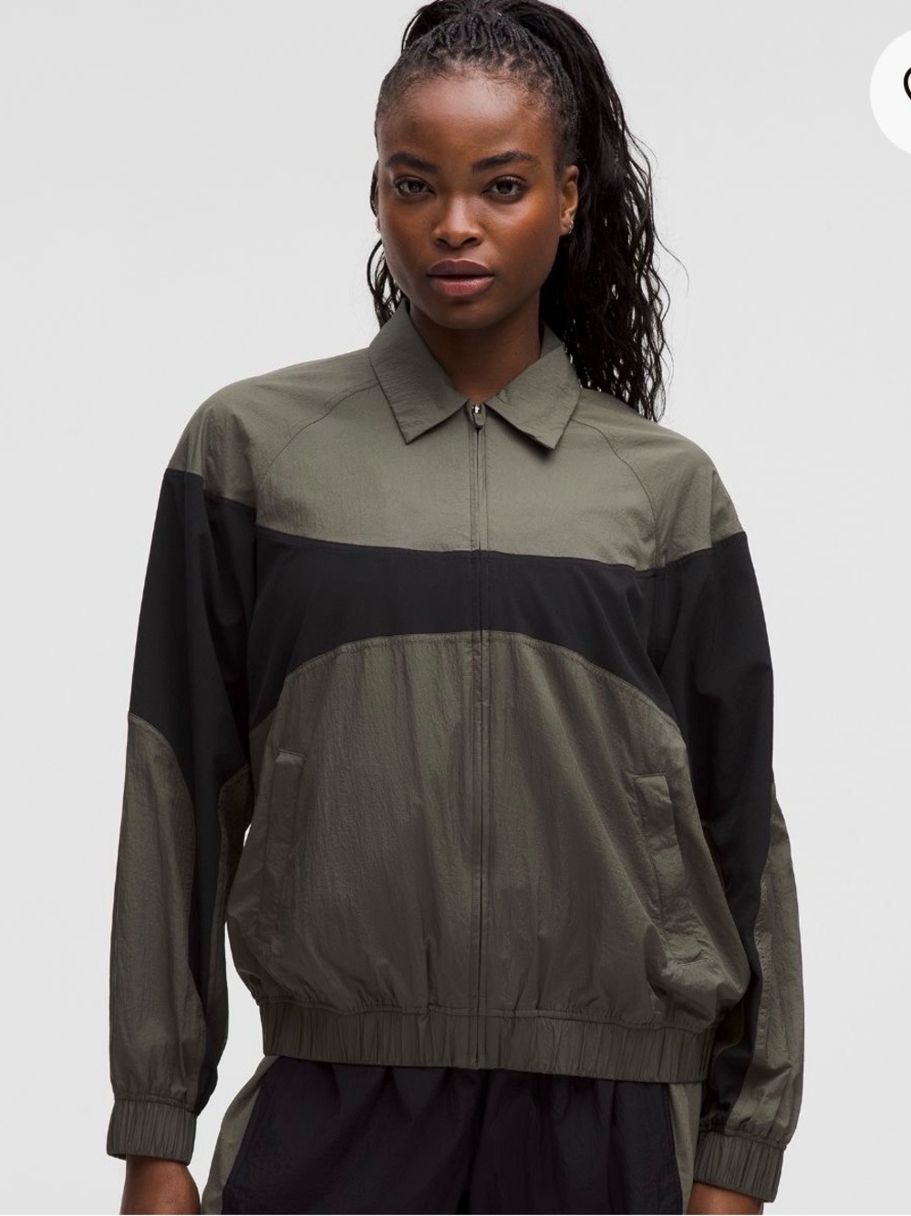 NWOT Lululemon Olive Green and Black Windbreaker Jacket